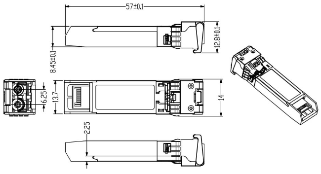 25G ZR SFP 80KM LC 25G Ethernet SFP Transceiver DOM 1310nm ألياف ضوئية 4