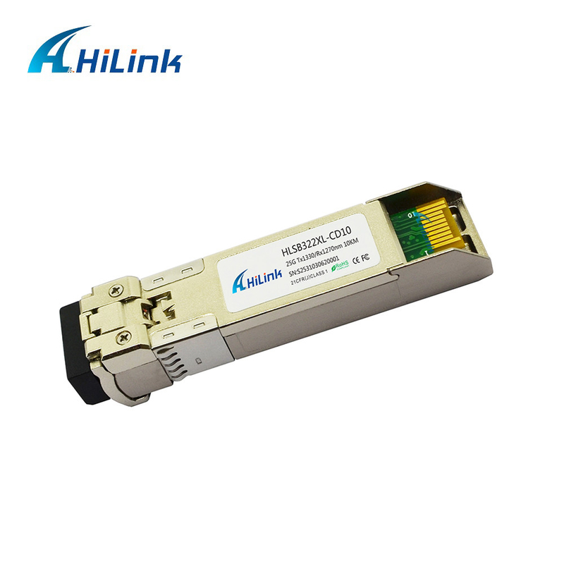 WDM 25G SFP جهاز الإرسال والاستقبال 1270nm 1330nm 10KM SMF SFP28 BIDI LR مع DDM CDR