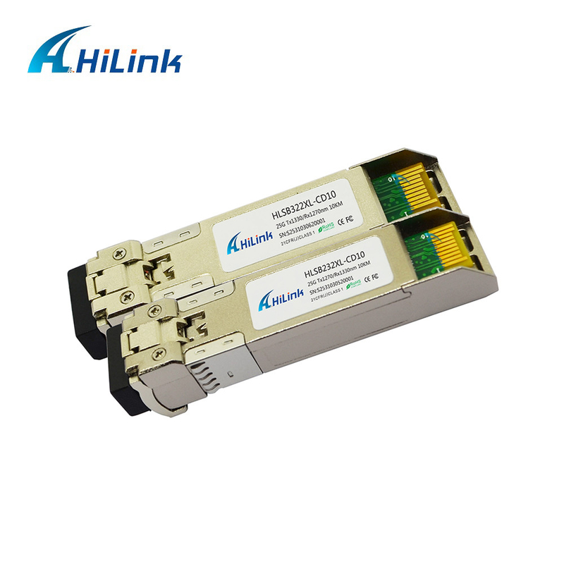 WDM 25G SFP جهاز الإرسال والاستقبال 1270nm 1330nm 10KM SMF SFP28 BIDI LR مع DDM CDR