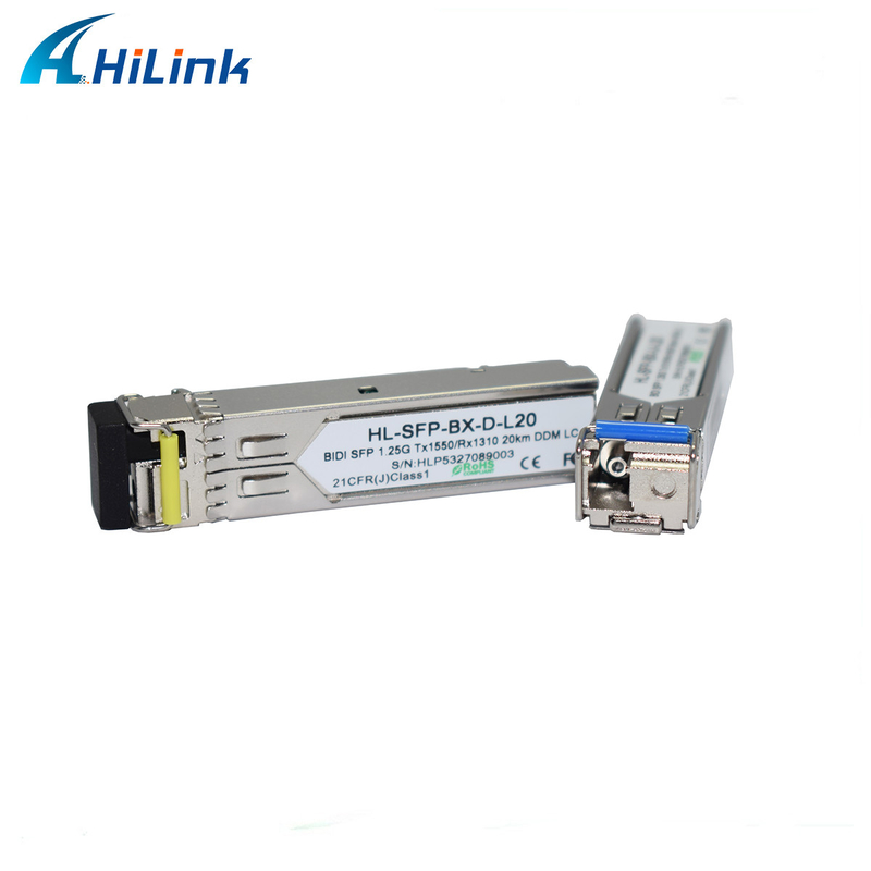 Hilink HW متوافق مع وحدة الألياف البصرية SFP 1.25G SFP BIDI 20km LC Connector
