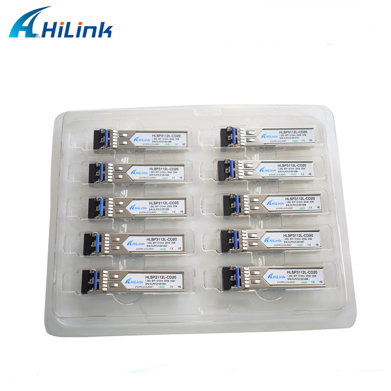 Hilink HW متوافق مع وحدة الألياف البصرية SFP 1.25G SFP BIDI 20km LC Connector