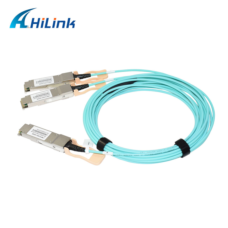 QSFP56200G إلى 2xQSFP56 كابل بصري نشط AOC 1-50 متر لمراكز البيانات / الشبكات السحابية