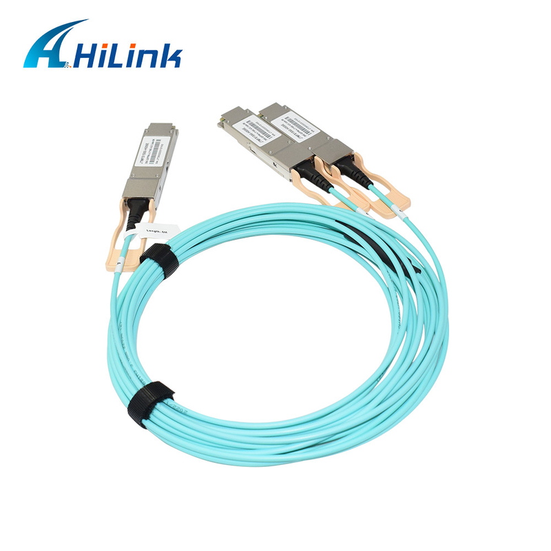 QSFP56200G إلى 2xQSFP56 كابل بصري نشط AOC 1-50 متر لمراكز البيانات / الشبكات السحابية