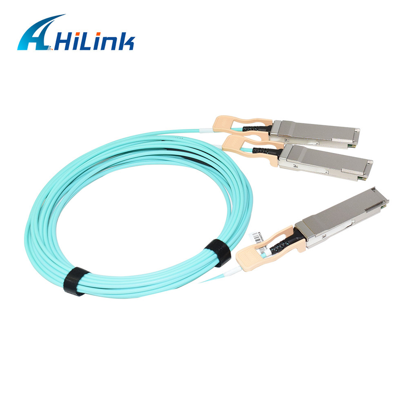 QSFP56200G إلى 2xQSFP56 كابل بصري نشط AOC 1-50 متر لمراكز البيانات / الشبكات السحابية