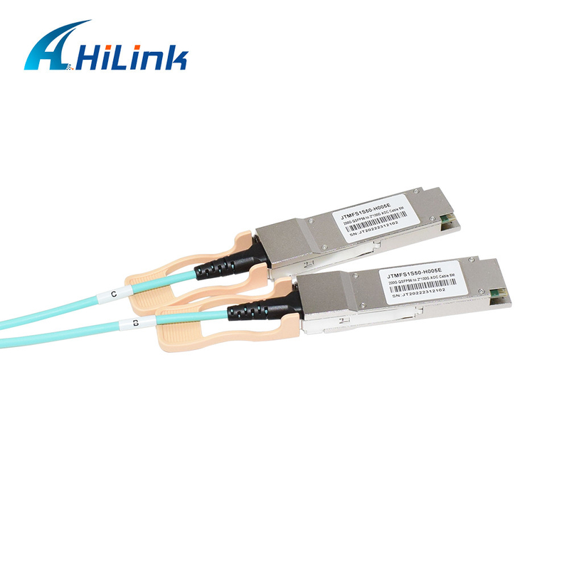 QSFP56200G إلى 2xQSFP56 كابل بصري نشط AOC 1-50 متر لمراكز البيانات / الشبكات السحابية