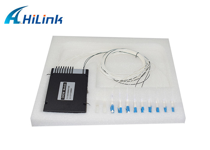 8CH WDM معدات 100 جيجا هرتز DWDM MUX Demux ثنائي الألياف دوبلكس LC UPC C باند ABS صندوق