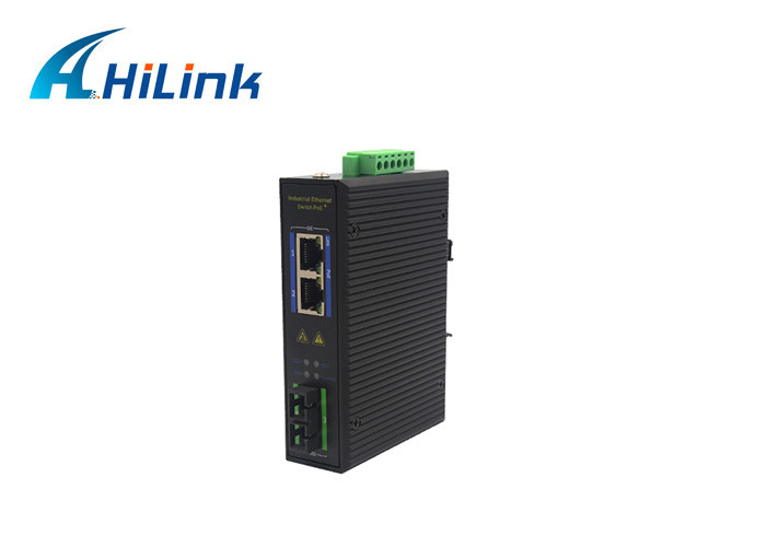 80KM Max Industrial Ethernet Switch 2 Port 10/100 / 1000Base Ethernet 1 1000Base SC Fiber