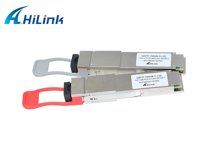 100GBASE - BX20 وحدة جهاز الاستقبال البصري QSFP28 LAN WDM 1280nm 1310nm 20km LC Transceiver Simplex