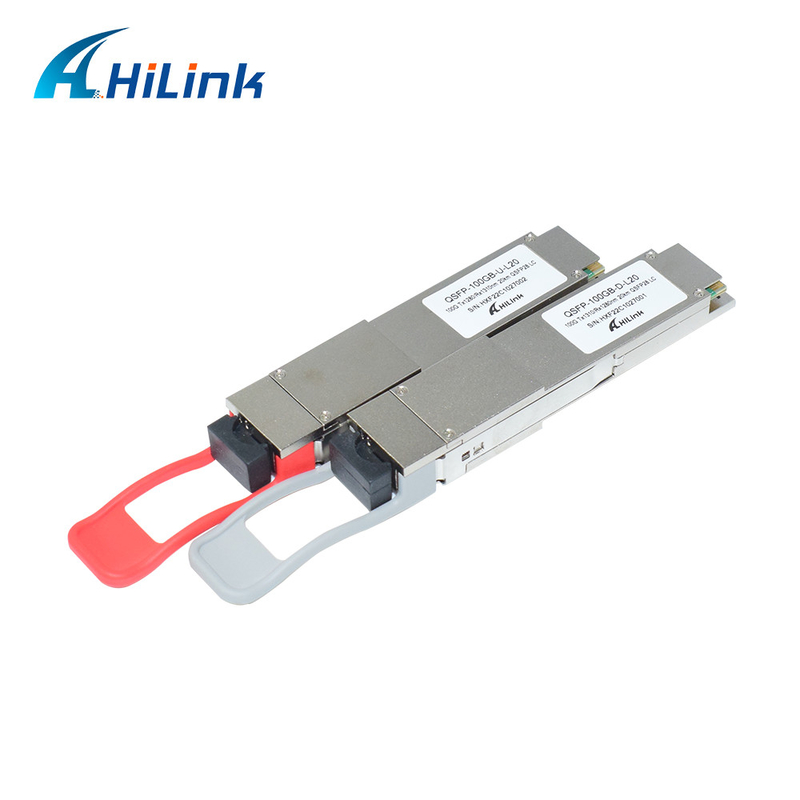100GBASE - BX20 وحدة الإرسال والاستقبال البصرية QSFP28 4x25Gb / S LAN WDM 1280nm 1310nm 20km LC Simplex