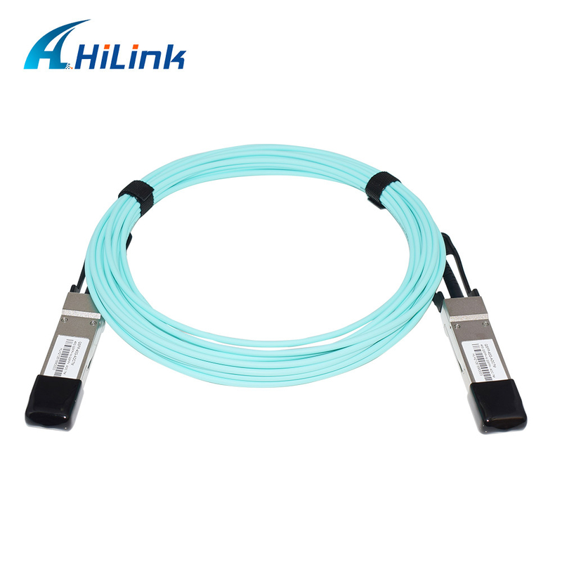 QSFP + 40G MMF SFP OM3 AOC كبل شبكة Aqua Color بطول 7 متر