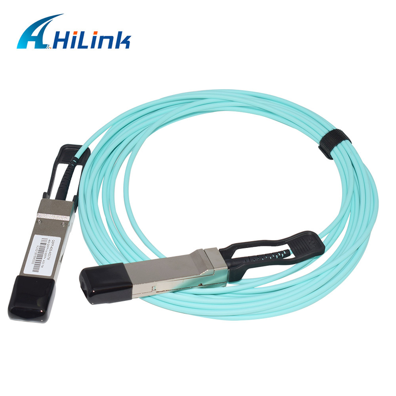 QSFP + 40G MMF SFP OM3 AOC كبل شبكة Aqua Color بطول 7 متر