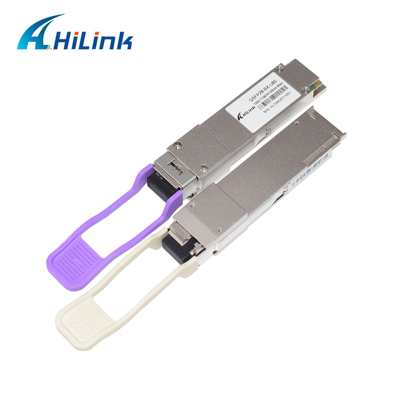100 جيجابايت / ثانية QSFP28 BiDi 80km Transceiver Hot Pluggable Simplex LC/UPC DOM Module Transceiver Optical