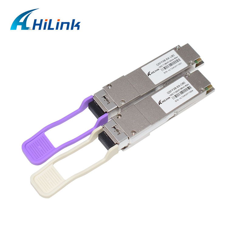 100 جيجابايت / ثانية QSFP28 BiDi 80km Transceiver Hot Pluggable Simplex LC/UPC DOM Module Transceiver Optical