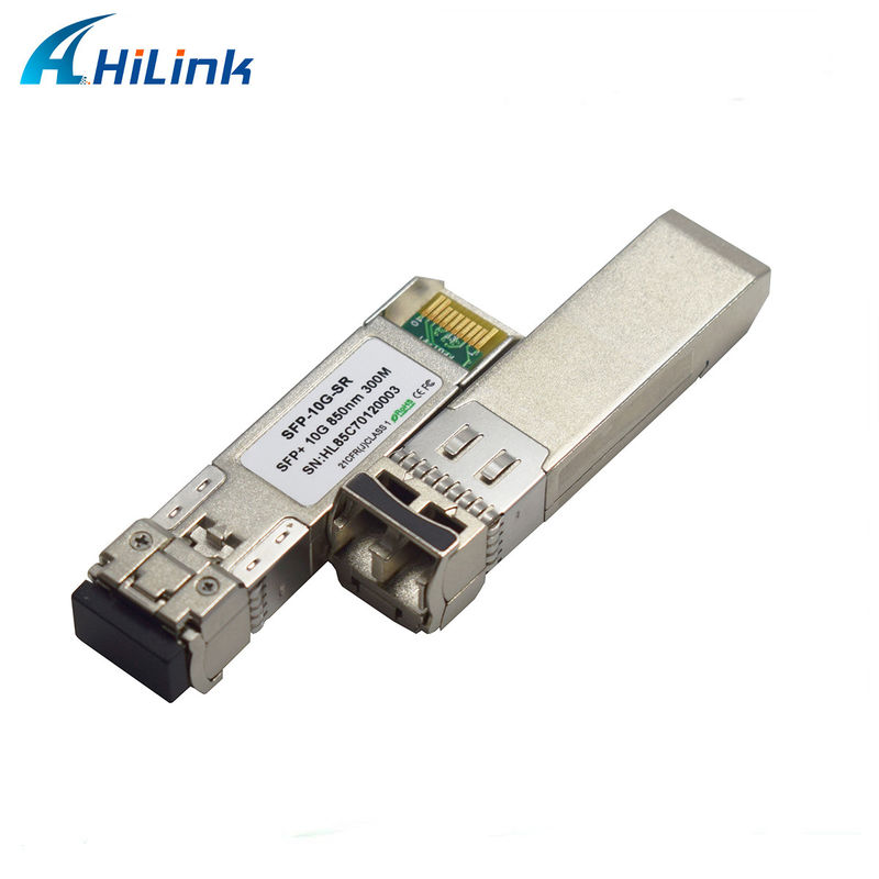 SFP + 10Gig Ethernet Module 10G SR 850nm 300M LC Duplex DDM مرسلات الألياف الضوئية للشبكة 4G وظيفة WDM لـ FTTH SFP-10G-SR
