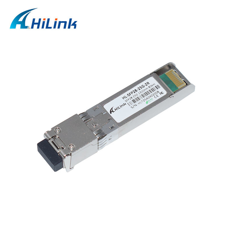 25G ZR SFP 80KM LC 25G Ethernet SFP Transceiver DOM 1310nm ألياف ضوئية