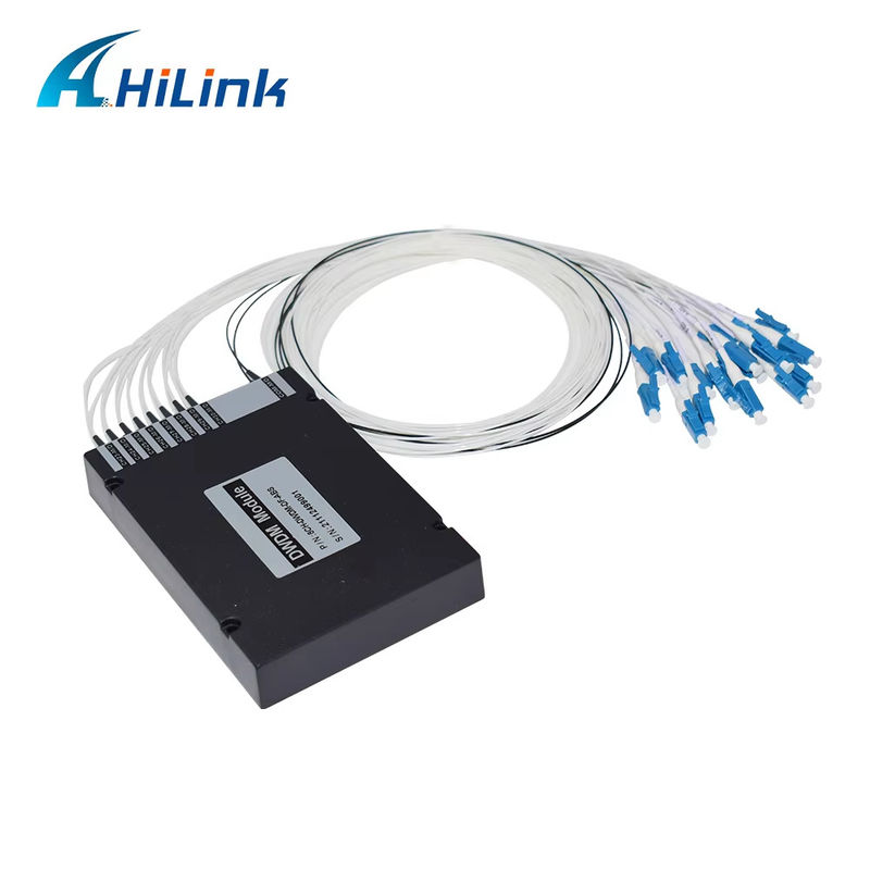 معدات WDM 8CH 100GHZ DWDM MUX Demux Dual Fiber Duplex LC UPC C Band ABS Box