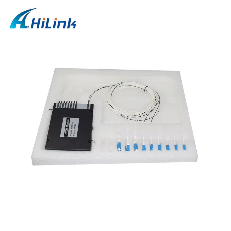 معدات WDM 8CH 100GHZ DWDM MUX Demux Dual Fiber Duplex LC UPC C Band ABS Box