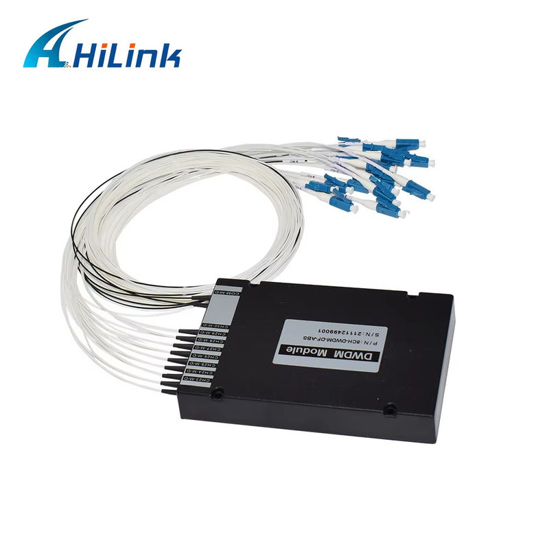 معدات WDM 8CH 100GHZ DWDM MUX Demux Dual Fiber Duplex LC UPC C Band ABS Box