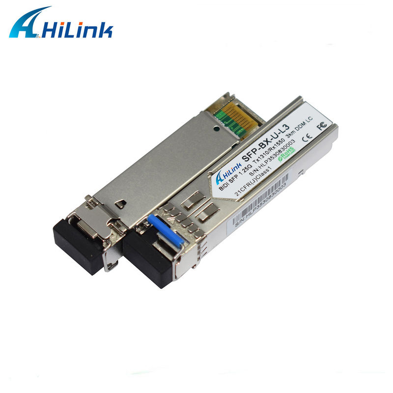 جهاز إرسال واستقبال SFP BIDI 1.25G 1310/1550 نانومتر لمسافة 3 كيلومترات لنقل البيانات لمسافات طويلة في درجة حرارة من 0 إلى 70 درجة مئوية