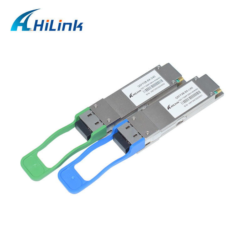جهاز إرسال واستقبال بصري QSFP28 BIDI بسرعة 100 جيجابايت، مسافة 40 كيلومتر، 100G-ER1-40، ليزر EML متوافق مع MSA، مستقبل APD، أطوال موجية 1309.14 نانومتر / 1304.58 نانومتر