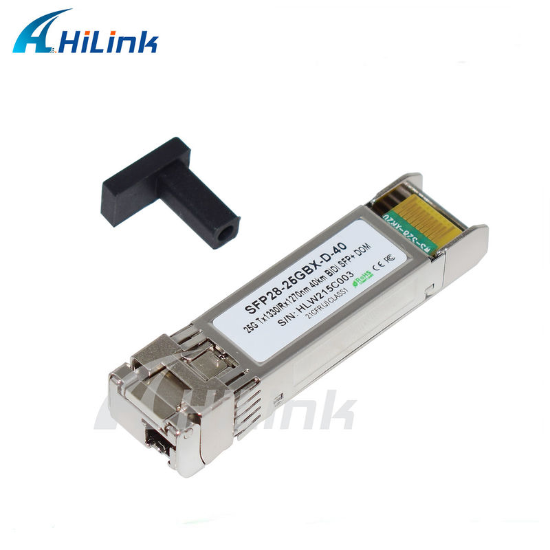 أجهزة إرسال واستقبال SFP28 BIDI بسرعة 25 جيجابت/ثانية، بمدى 40 كم، موصل LC فردي، قابلة للتبديل السريع، متوافقة تمامًا مع RoHS