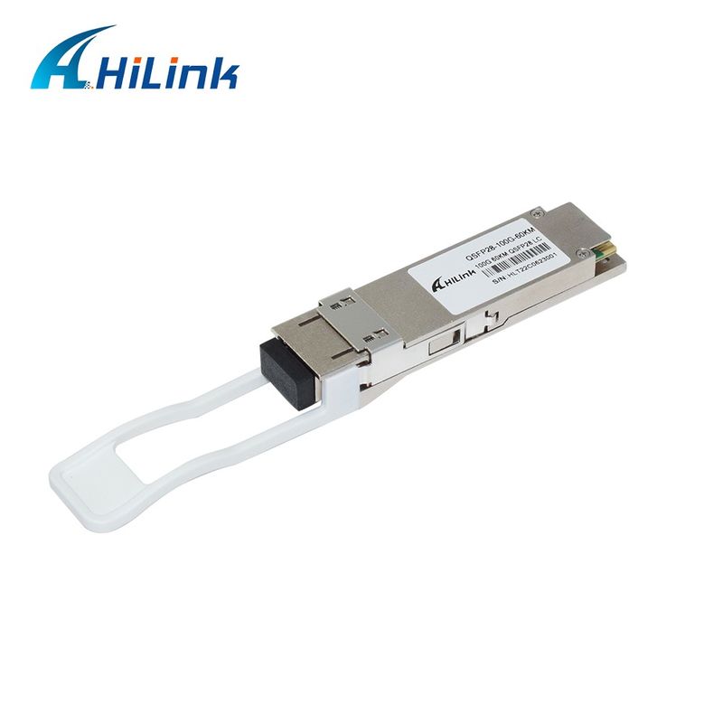 100 جيجابايت / ثانية 60 كم QSFP28 جهاز استقبال ساخن قابلة للشحن مزدوج LC رابط EML + PIN مع SOA وضع واحد DDM