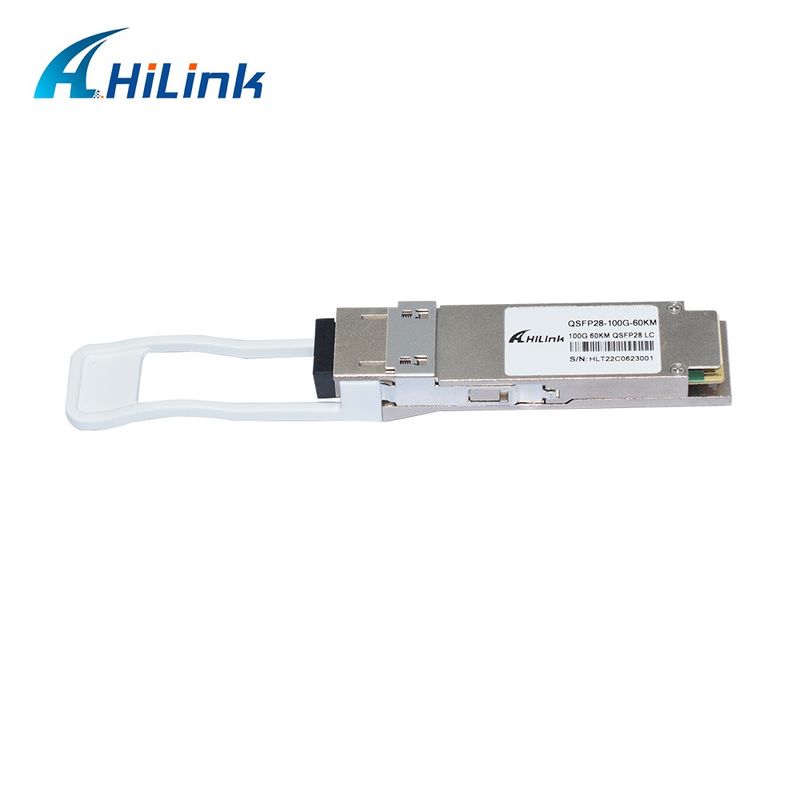 100 جيجابايت / ثانية 60 كم QSFP28 جهاز استقبال ساخن قابلة للشحن مزدوج LC رابط EML + PIN مع SOA وضع واحد DDM
