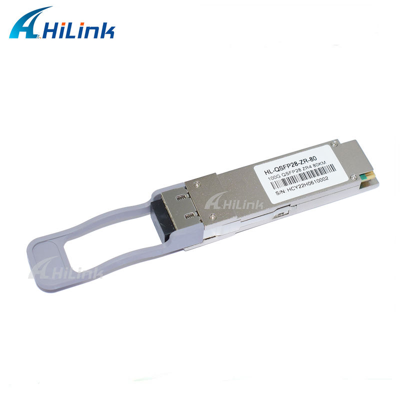 جهاز إرسال واستقبال QSFP28 بسرعة 100 جيجابت/ثانية، بمسافة 80 كيلومتر، قابل للتبديل السريع، موصل LC مزدوج، LAN WDM، EML TOSA SOA PIN SMF