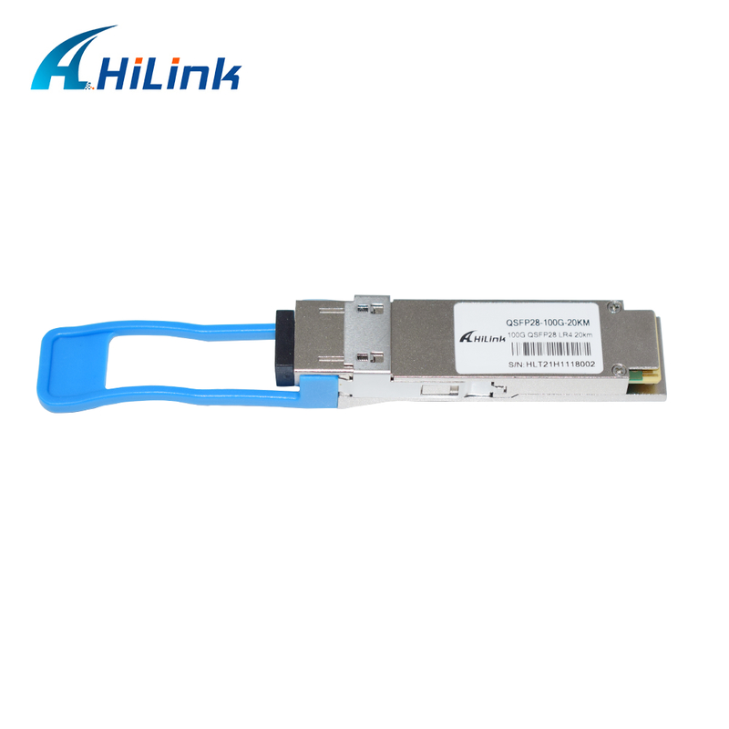 وحدة الإرسال والاستقبال الضوئية QSFP28 LR4 بسرعة 100 جيجابت/ثانية، 20 كم، قابلة للتبديل السريع، موصل LC مزدوج، أحادي النمط، متوافقة مع RoHS