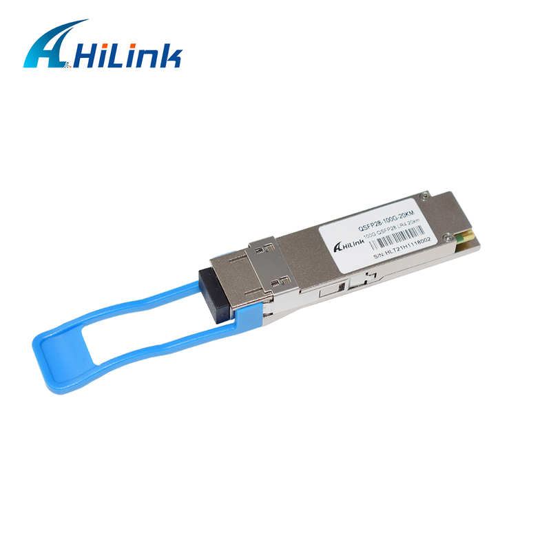 وحدة الإرسال والاستقبال الضوئية QSFP28 LR4 بسرعة 100 جيجابت/ثانية، 20 كم، قابلة للتبديل السريع، موصل LC مزدوج، أحادي النمط، متوافقة مع RoHS