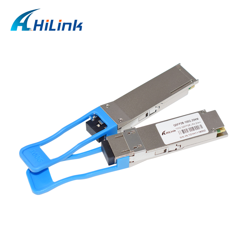 وحدة الإرسال والاستقبال الضوئية QSFP28 LR4 بسرعة 100 جيجابت/ثانية، 20 كم، قابلة للتبديل السريع، موصل LC مزدوج، أحادي النمط، متوافقة مع RoHS