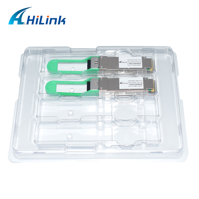 جهاز إرسال واستقبال HL-QSFP28-100G-80 100 جيجابت/ثانية QSFP28 BiDi 80 كم، قابل للتبديل السريع، موصل LC أحادي الاتجاه، EML+PIN مع SOA، وضع أحادي، DDM