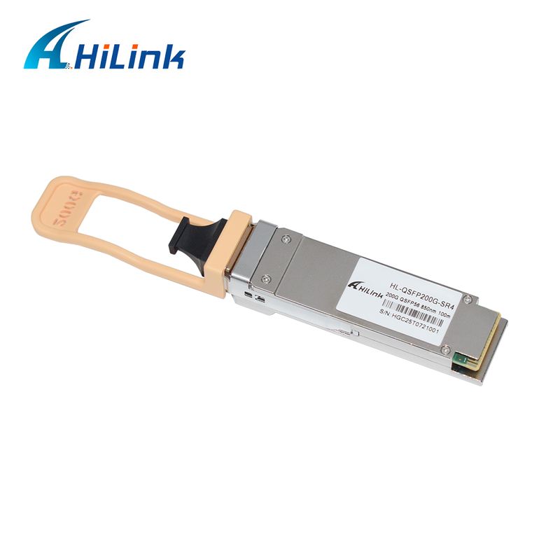 وحدة إرسال واستقبال بصرية QSFP200G QSFP56 200G SR4 قابلة للتبديل السريع 70 مترًا@OM3 100 مترًا@OM4 FEC ألياف متعددة الأوضاع MPO12 مفردة متوافقة مع RoHS عالية السرعة لوصلات إيثرنت 200GBASE-SR4 مراكز البيانات