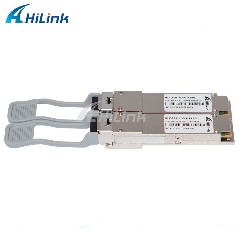 100G QSFP28 SRBD 100m Bi-Di Duplex LC الساخن القابل للشحن 850/900nm VCSEL PAM4 2x50G متعدد الأوضاع