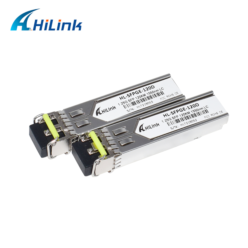 1.25 جيجابايت / ثانية جهاز BIDI SFP Transceiver مع DFB Laser و APD Receiver لنقل 120 كم في نطاق درجات الحرارة التجارية