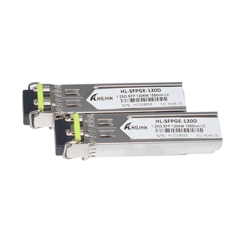 1.25 جيجابايت / ثانية جهاز BIDI SFP Transceiver مع DFB Laser و APD Receiver لنقل 120 كم في نطاق درجات الحرارة التجارية