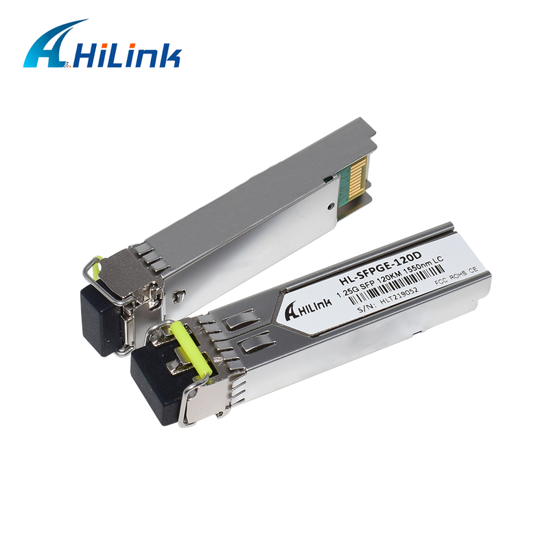 1.25 جيجابايت / ثانية جهاز BIDI SFP Transceiver مع DFB Laser و APD Receiver لنقل 120 كم في نطاق درجات الحرارة التجارية