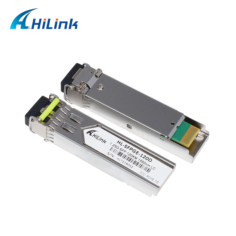 1.25 جيجابايت / ثانية جهاز BIDI SFP Transceiver مع DFB Laser و APD Receiver لنقل 120 كم في نطاق درجات الحرارة التجارية