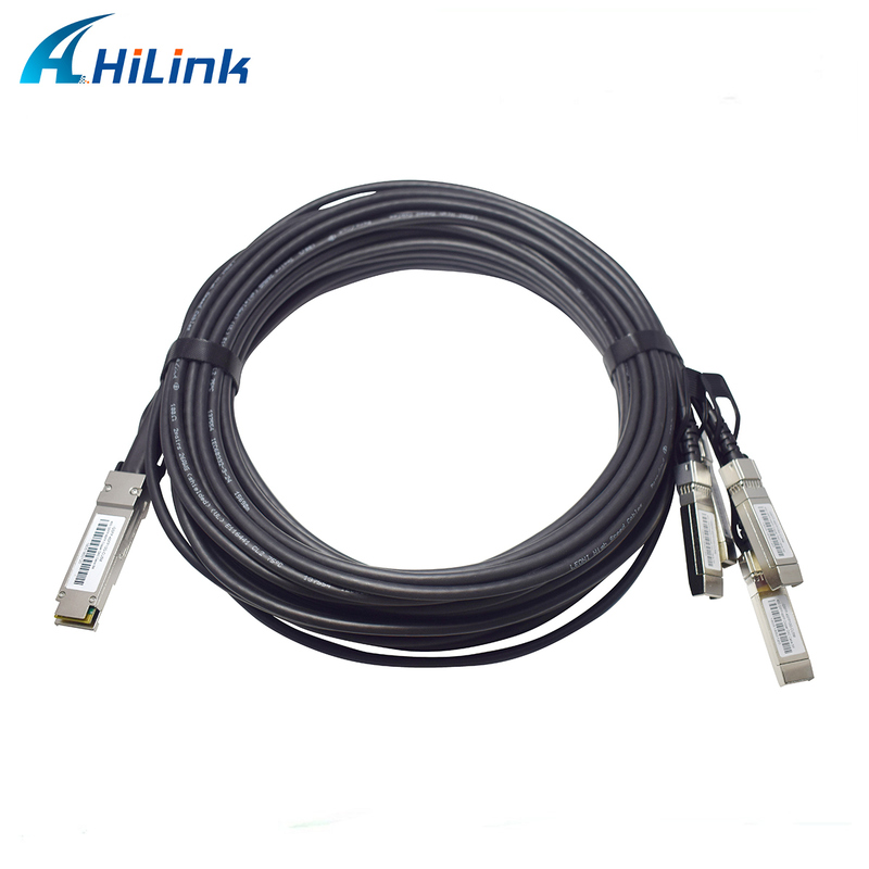 كابل نحاسي مباشر متصل سلبي QSFP+ 40G إلى 4*10G SFP+ بطول 5 أمتار لمراكز بيانات إيثرنت 10G/40 جيجابت