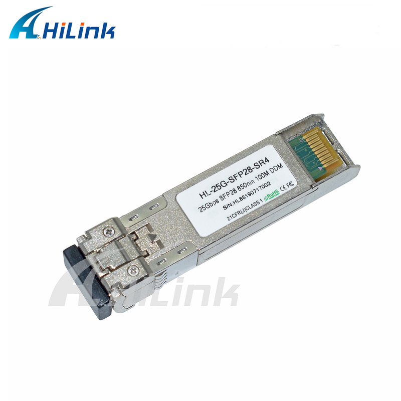25G SFP28 SR MMF وحدة الألياف الضوئية 850nm 100m GBIC جهاز الاستقبال البصري الحرارة الصناعية