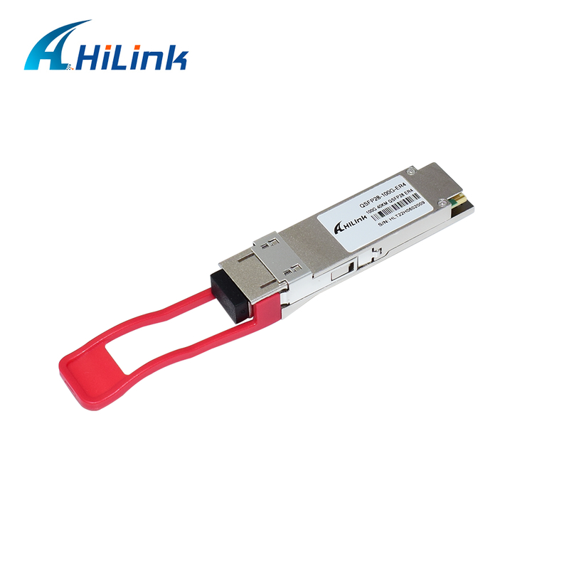 وحدة الإرسال والاستقبال الضوئية QSFP28 100G بمدى 40 كم، استهلاك منخفض للطاقة (<4.5 واط)، ومتوافقة مع RoHS 6/6 لمراكز البيانات