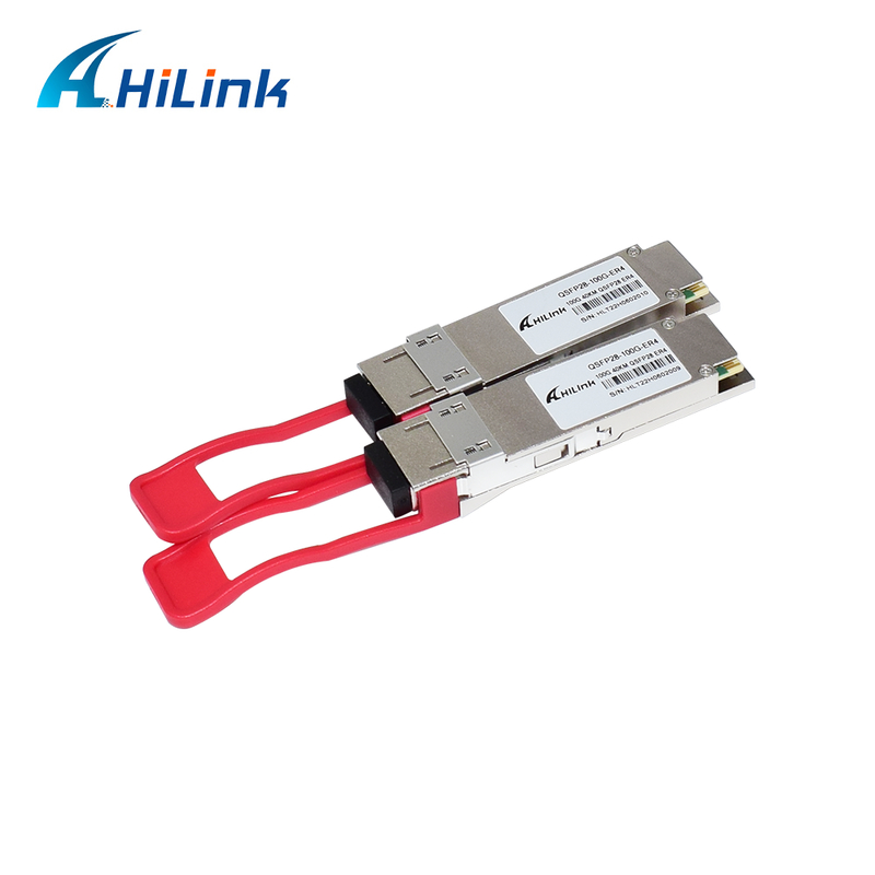 وحدة الإرسال والاستقبال الضوئية QSFP28 100G بمدى 40 كم، استهلاك منخفض للطاقة (<4.5 واط)، ومتوافقة مع RoHS 6/6 لمراكز البيانات