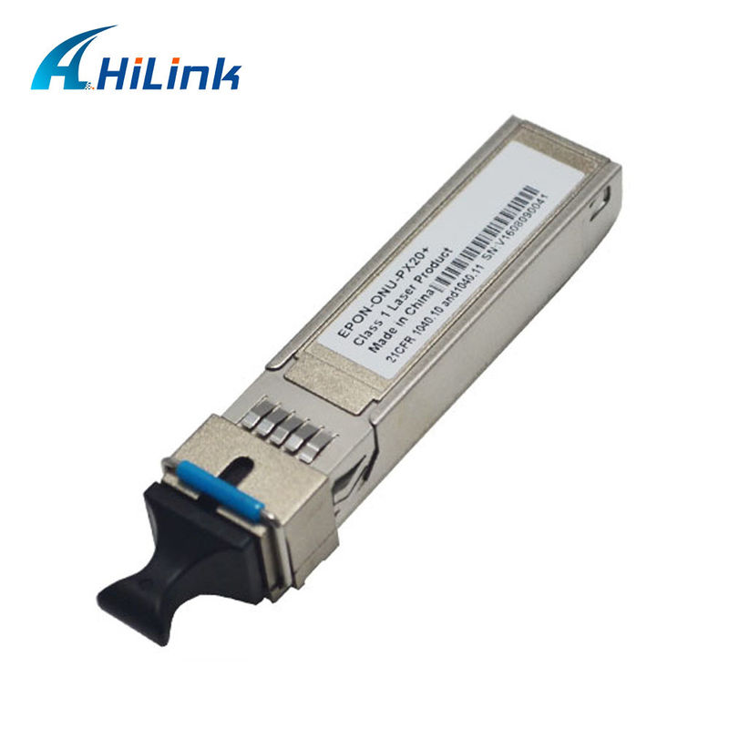 1.25G EPON ONU SFP Transceiver مع SC / UPC Receptacle لمسافة 20KM ومدى درجة الحرارة 0 °C ~ + 70 °C