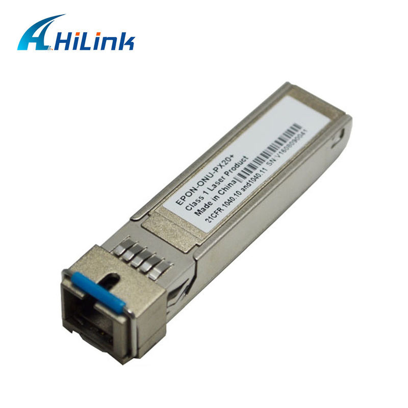 1.25G EPON ONU SFP Transceiver مع SC / UPC Receptacle لمسافة 20KM ومدى درجة الحرارة 0 °C ~ + 70 °C