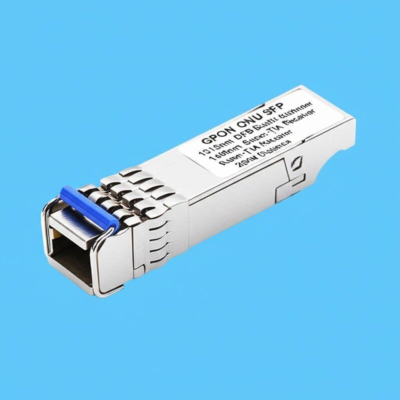 جهاز GPON ONU SFP Transceiver مع جهاز إرسال DFB في وضع انفجار 1310nm ومستقبل Super-TIA 1490nm لمسافة 20KM