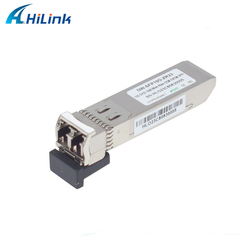 وحدة إرسال واستقبال بصرية Hilink 10Gb SFP+ DWDM SFP 100GHZ CH17~61 اختيارية 80 كم LC مزدوج تجاري صناعي