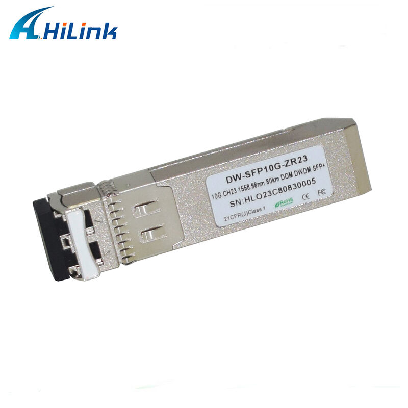 وحدة إرسال واستقبال بصرية Hilink 10Gb SFP+ DWDM SFP 100GHZ CH17~61 اختيارية 80 كم LC مزدوج تجاري صناعي