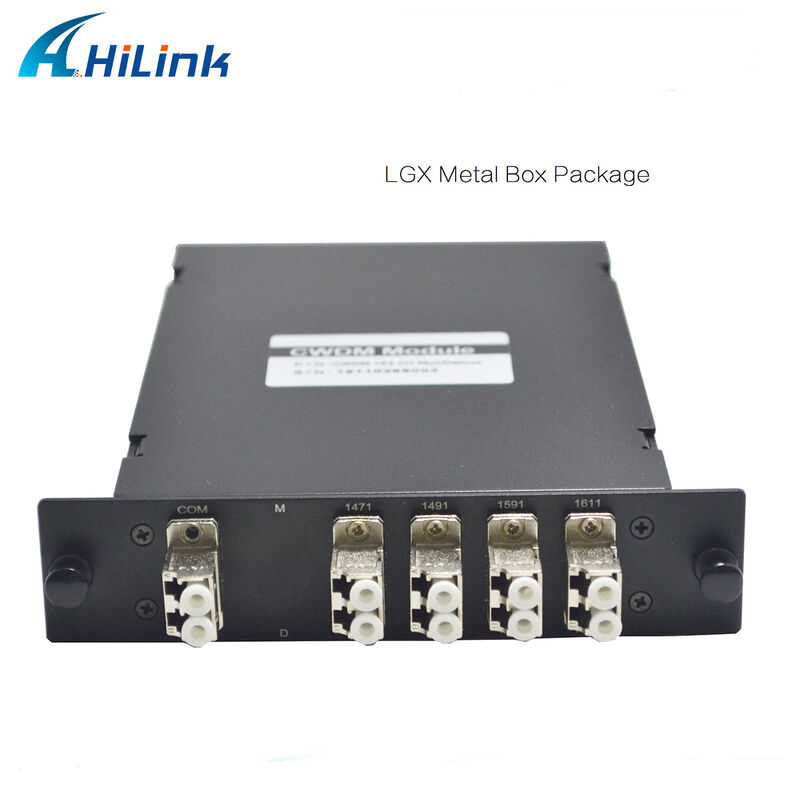 LGX كاسيت CWDM MUX DEMUX 4 قنوات 1470/1490/1590/1610nm مزدوج الألياف CWDM Mux Demux