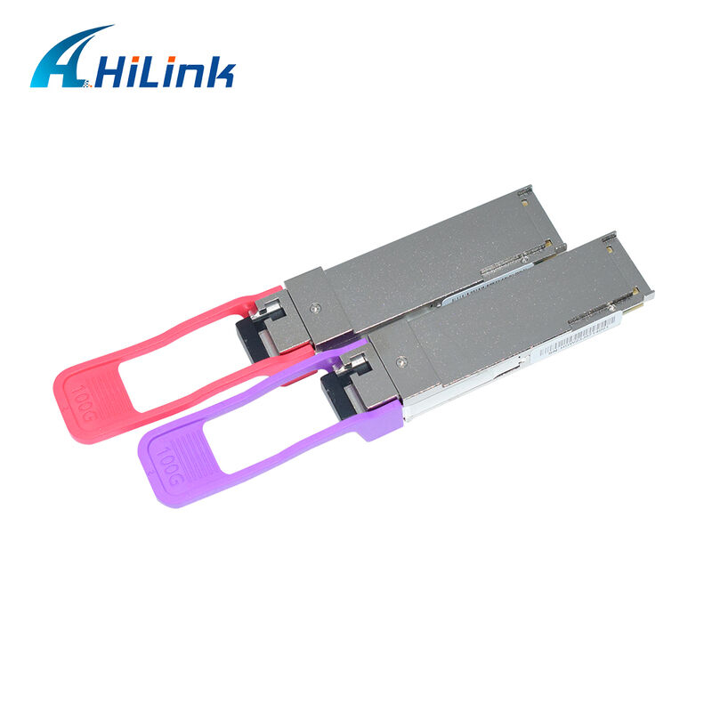 وحدة الإرسال والاستقبال الضوئية Hilink HL-QSFP28-100G-UD-20 بسرعة 100 جيجابت/ثانية لمسافة 20 كم QSFP28 BIDI LR1 مع موصل LC قابل للتبديل السريع