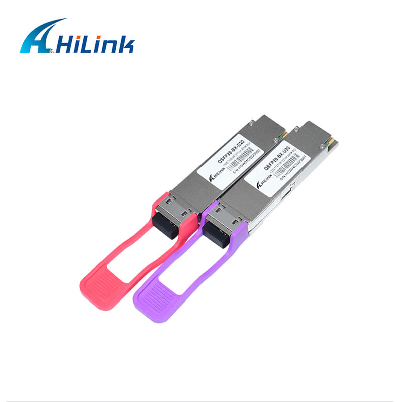 وحدة الإرسال والاستقبال الضوئية Hilink HL-QSFP28-100G-UD-20 بسرعة 100 جيجابت/ثانية لمسافة 20 كم QSFP28 BIDI LR1 مع موصل LC قابل للتبديل السريع